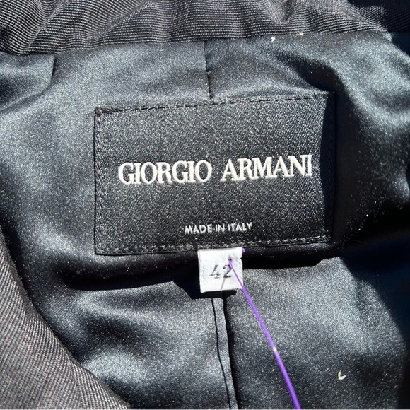 Giorgio Armani Black Ribbed Brocade Silk Zip Jacket! - Picture 4 of 10